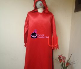 Sewa Kostum Jubah Merah Devil Cowo Size L