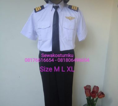 Sewa Kostum Pilot Pria ukuran M L XL