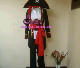 Sewa Kostum Bajak Laut Slayer Merah Wanita size S M L XL XXL XXXL