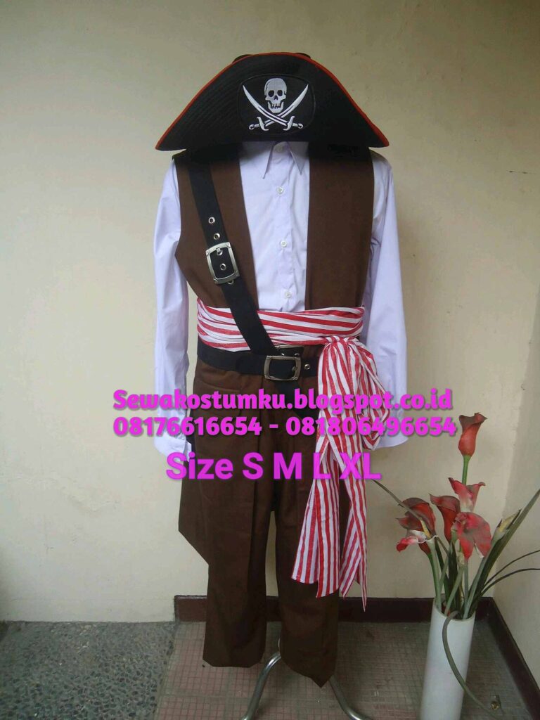 Kostum Pirates Carribean Pria Coklat