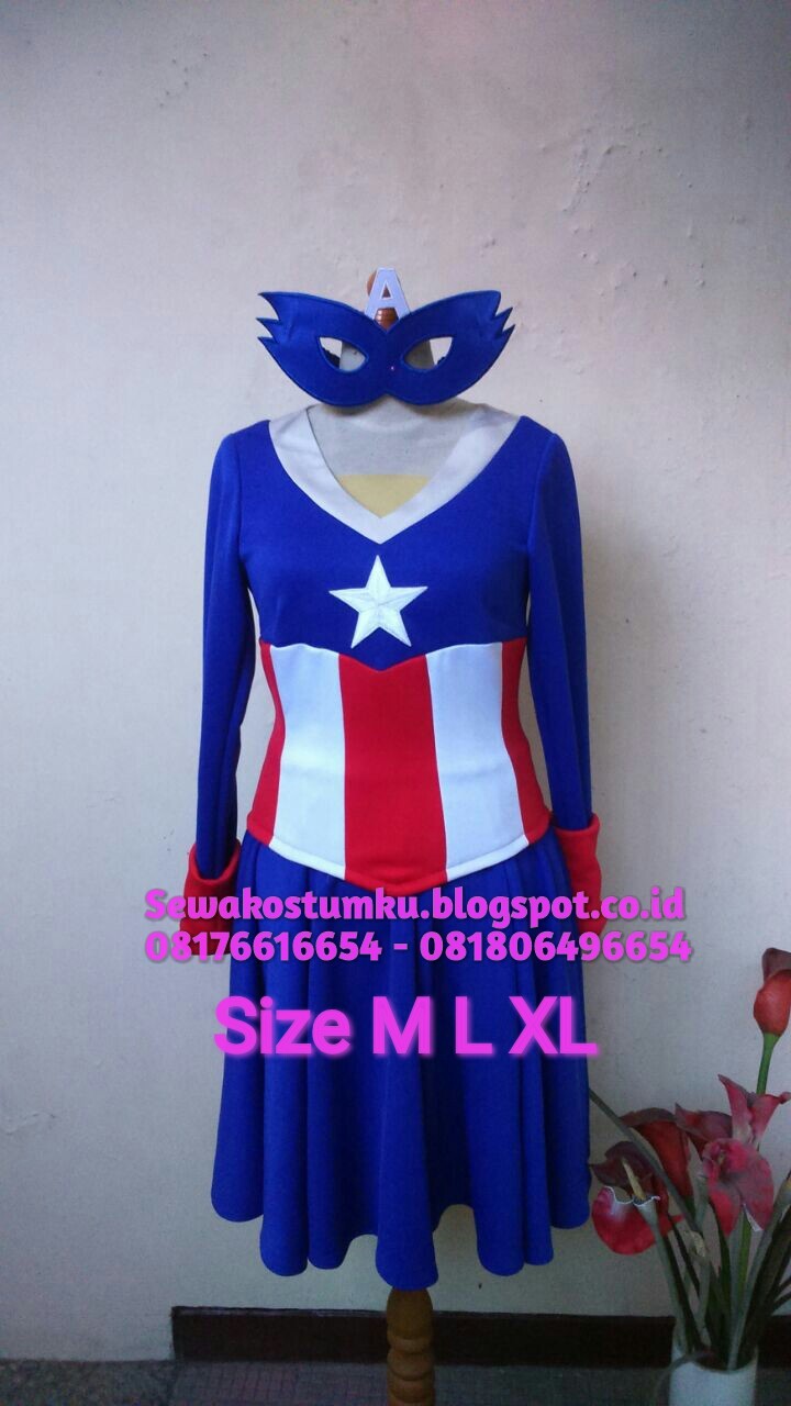 Kostum Superhero Captaian America Girl