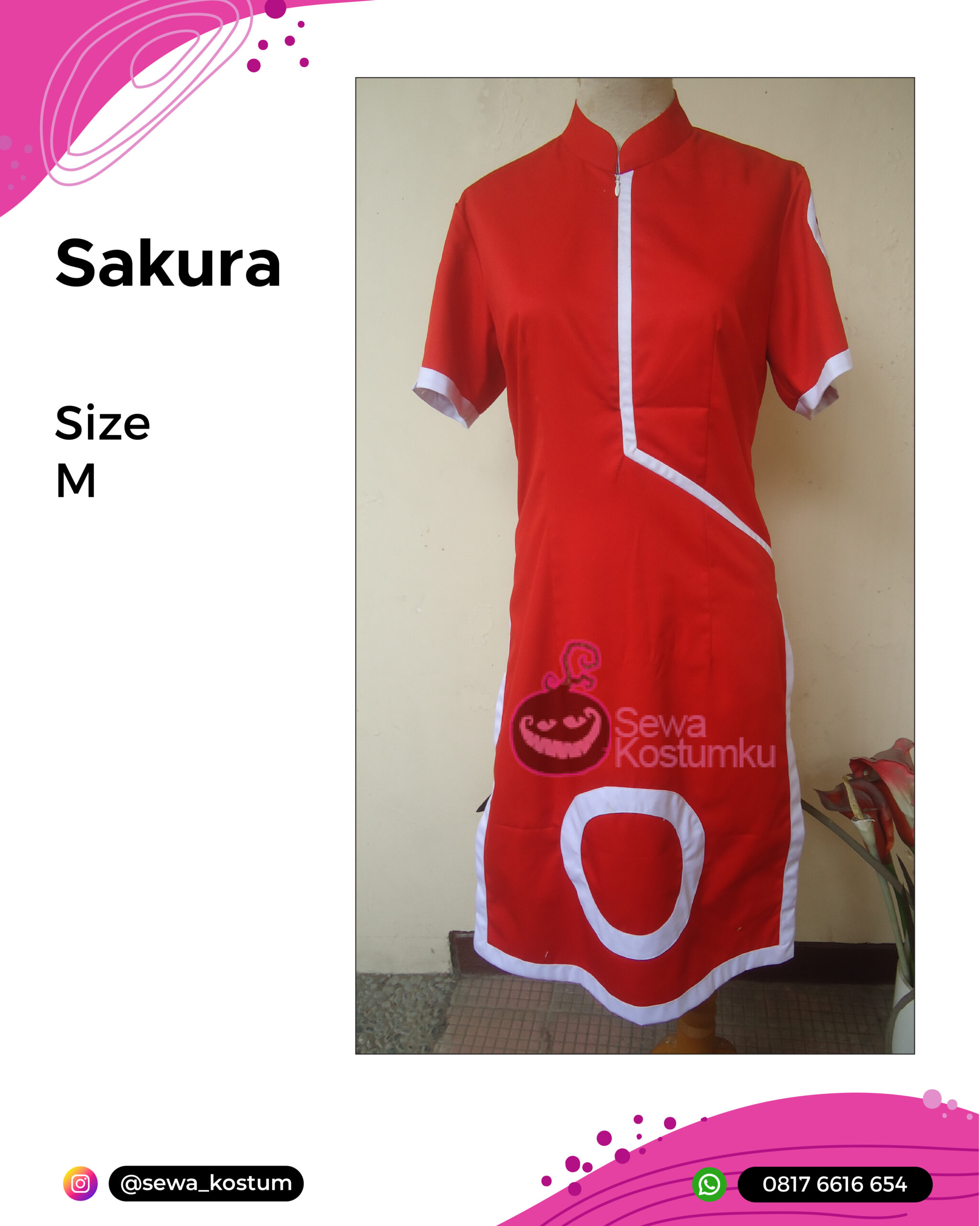 Rental Kostum Anime Sakura Naruto size M