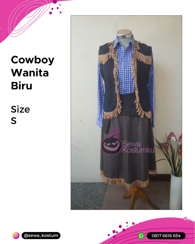 Rental Kostum Cowboy Wanita Biru ukuran S