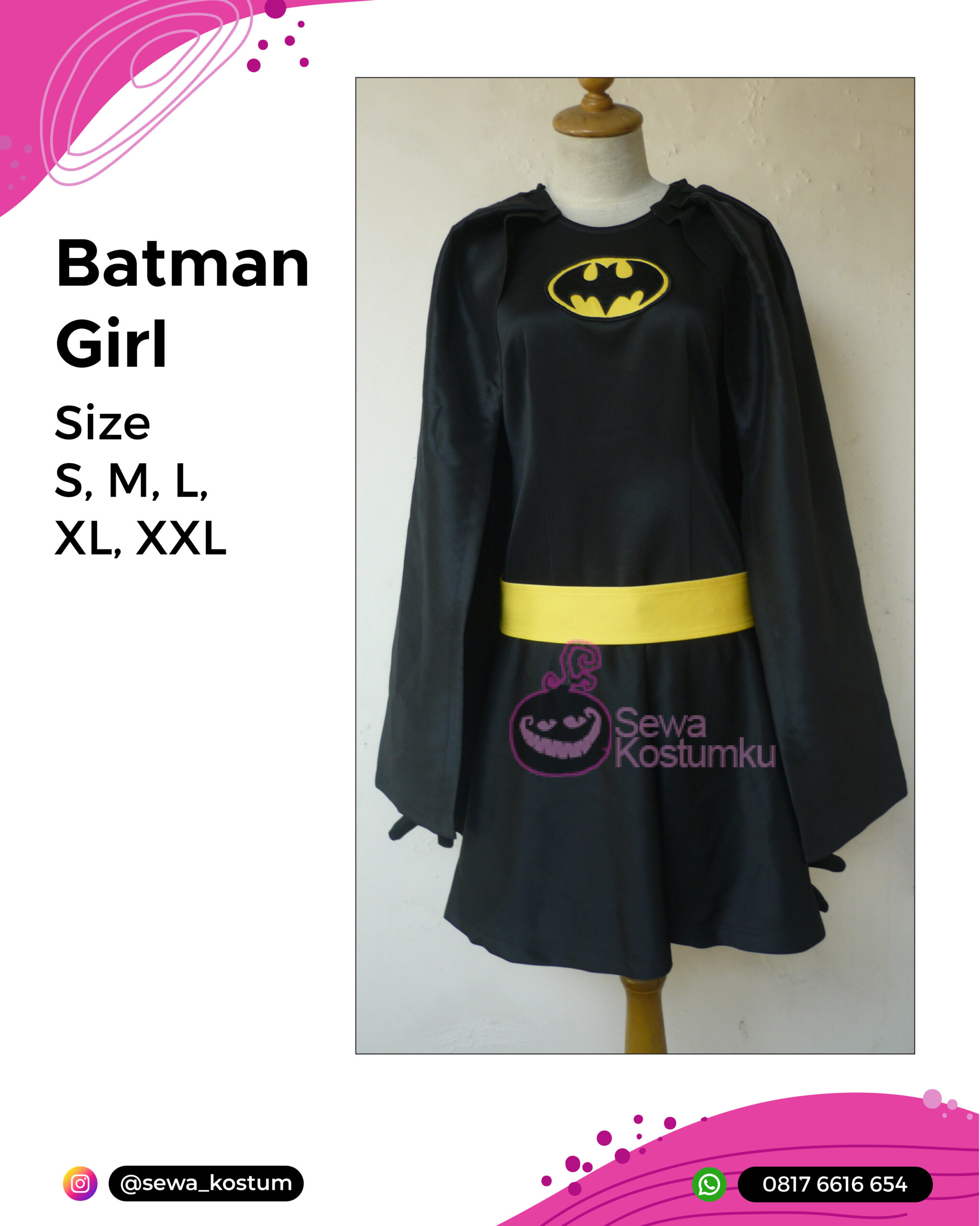 Rental Kostum Superhero Bat Girl