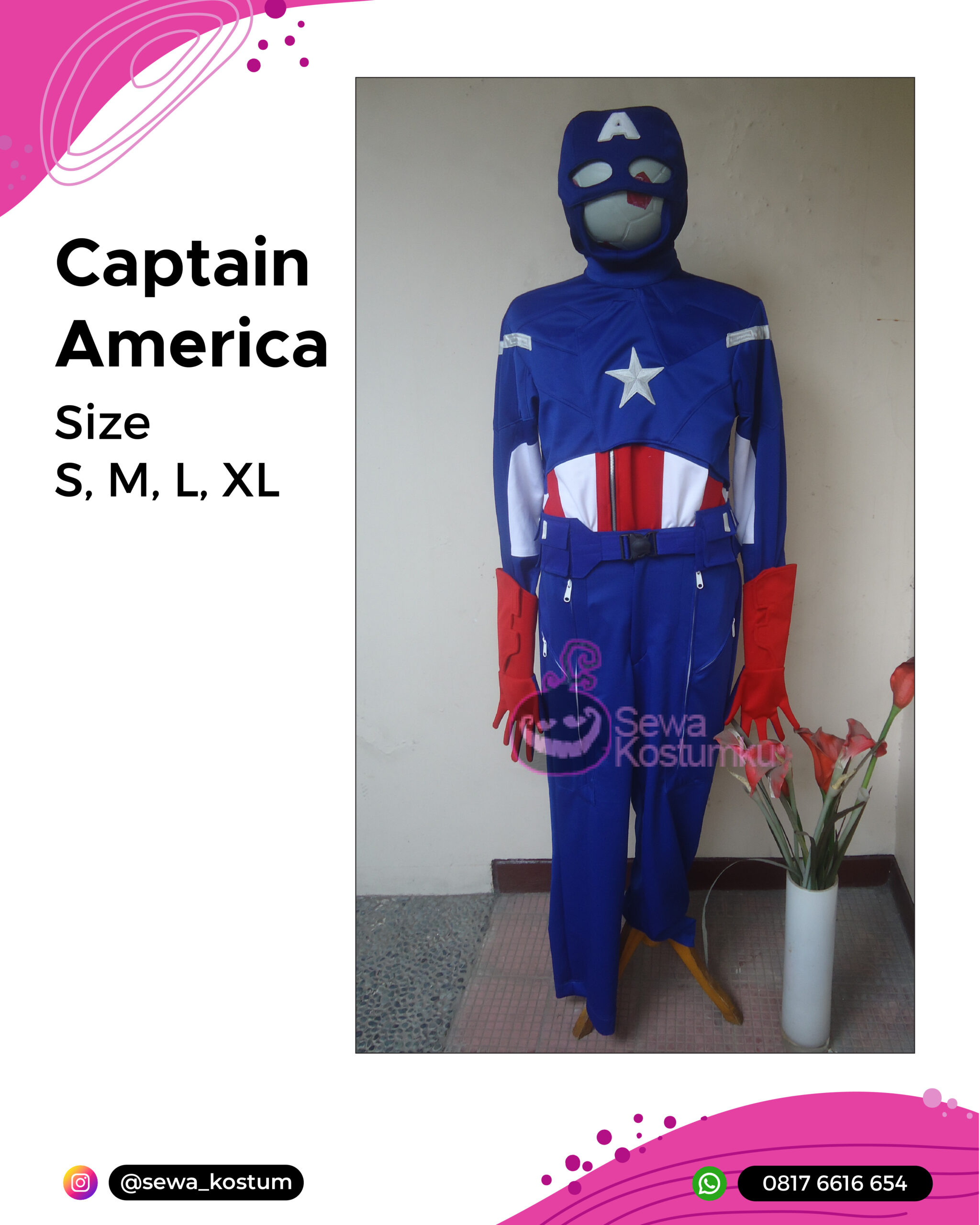 Rental Kostum Captain Amerka