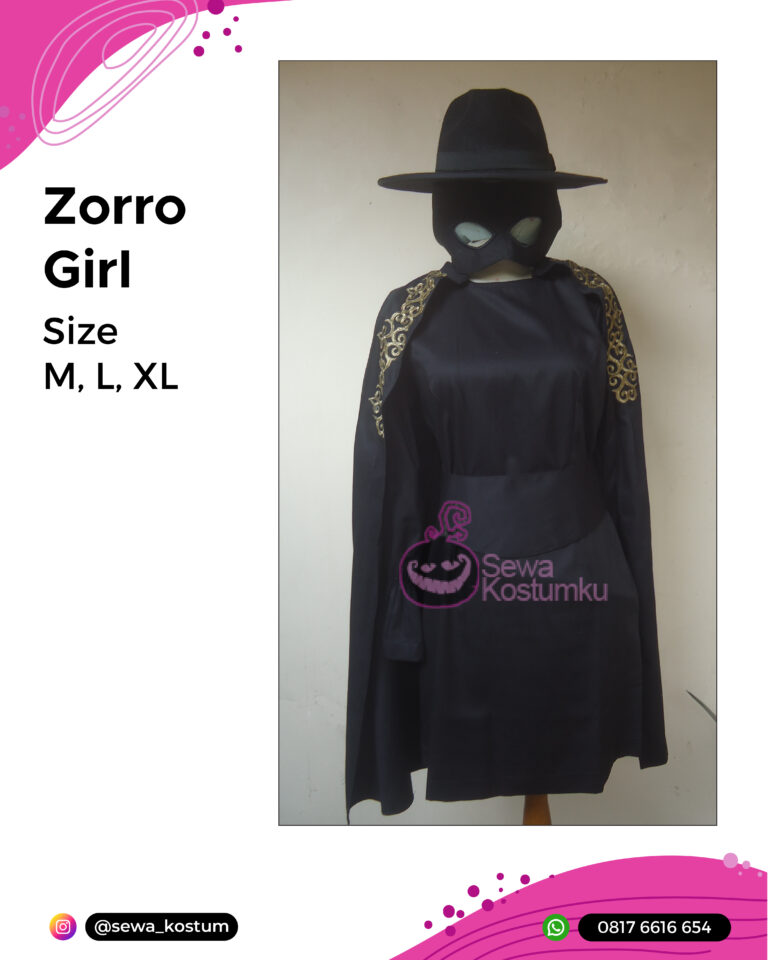 Rental Kostum Zorro Girl