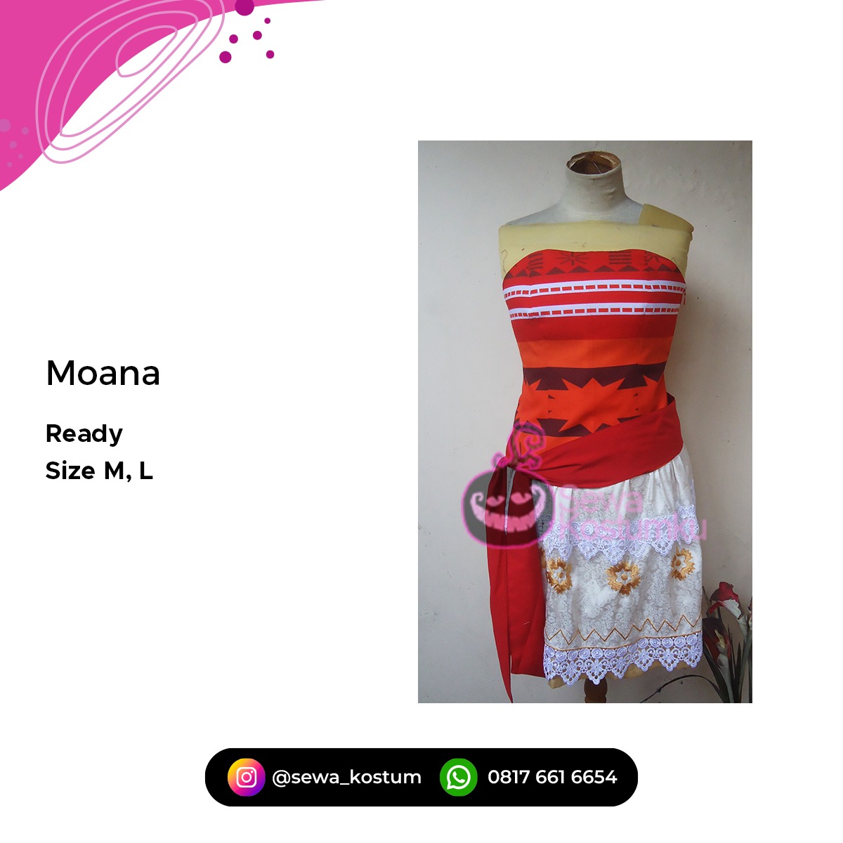 Tempat Sewa Ksotum Cosplay Disney Moana