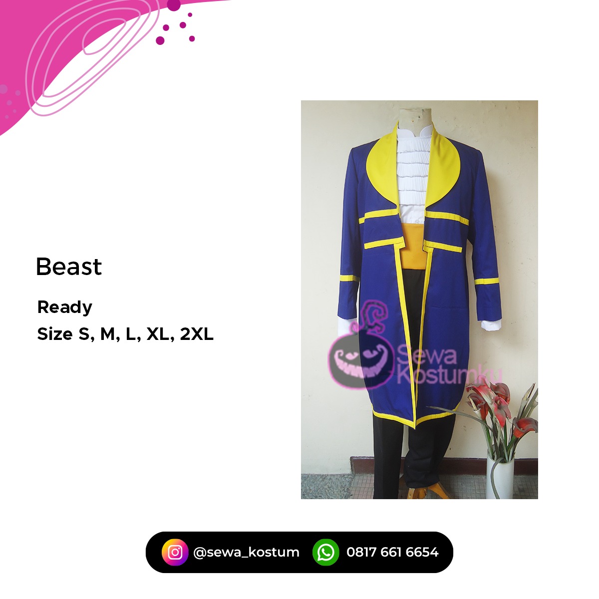 Rental Kostum Cosplay Disney Beast