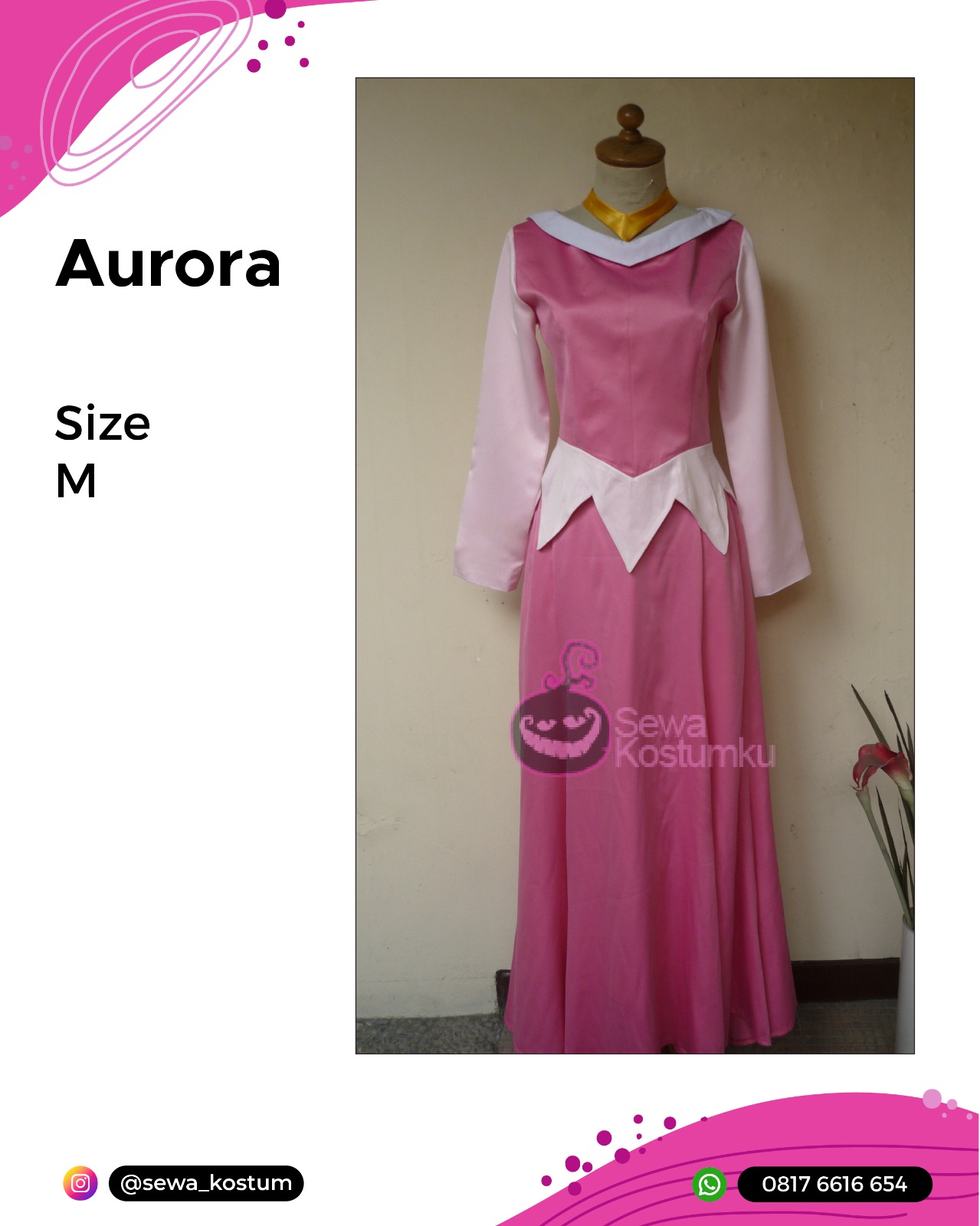 Rental Kostum Cosplay Disney Princess Aurora
