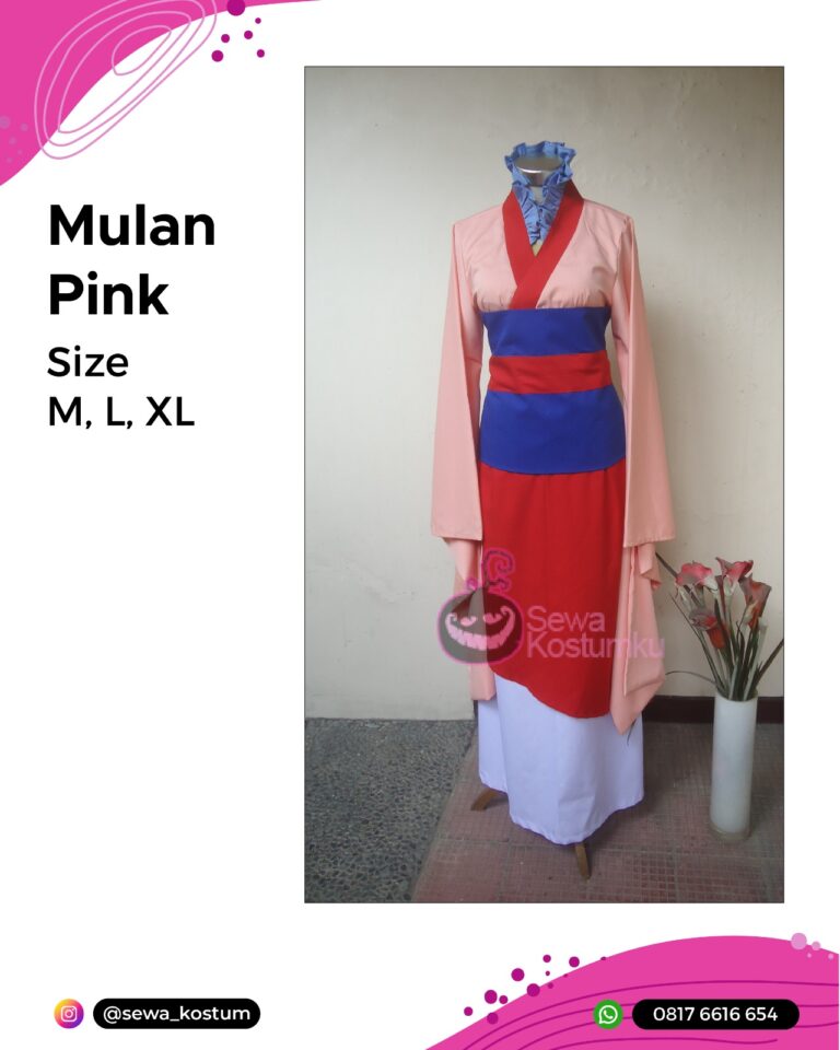 Rental Kostum Disney Mulan Pink