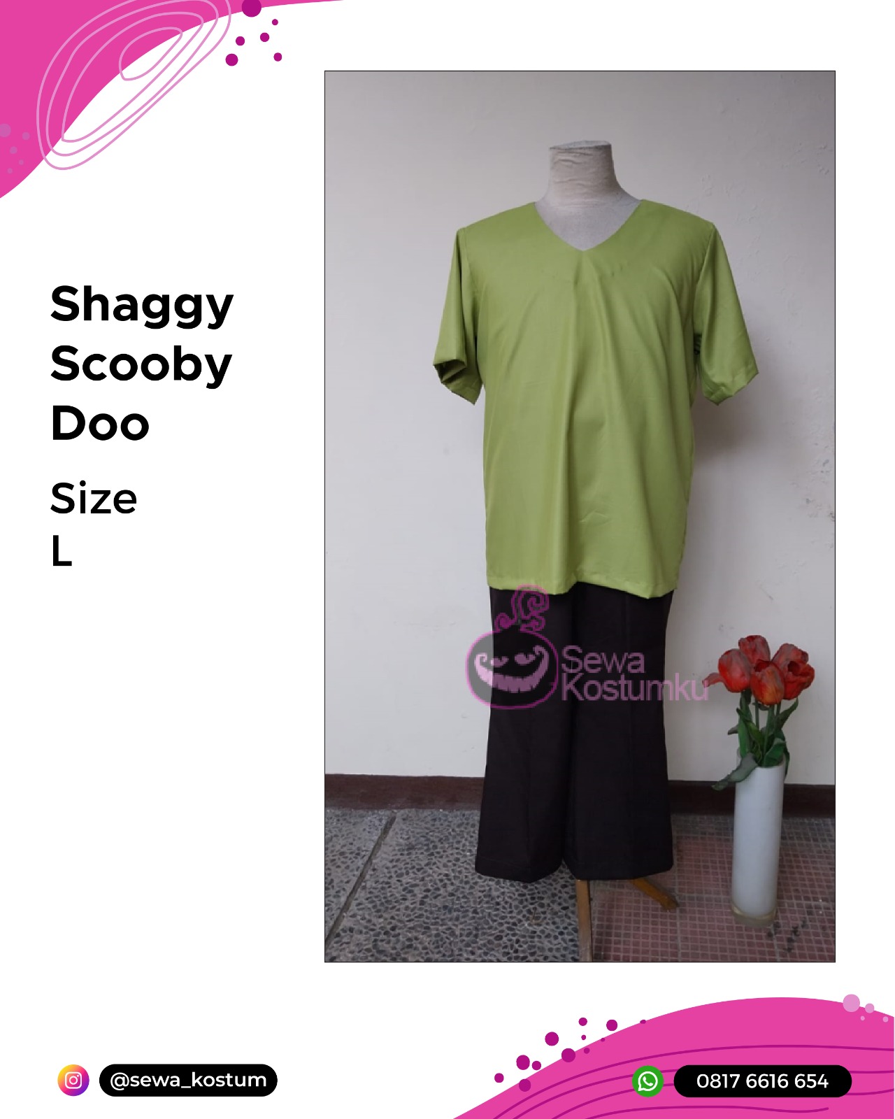 Rental Kostum Cosplay Shaggy Scooby Doo
